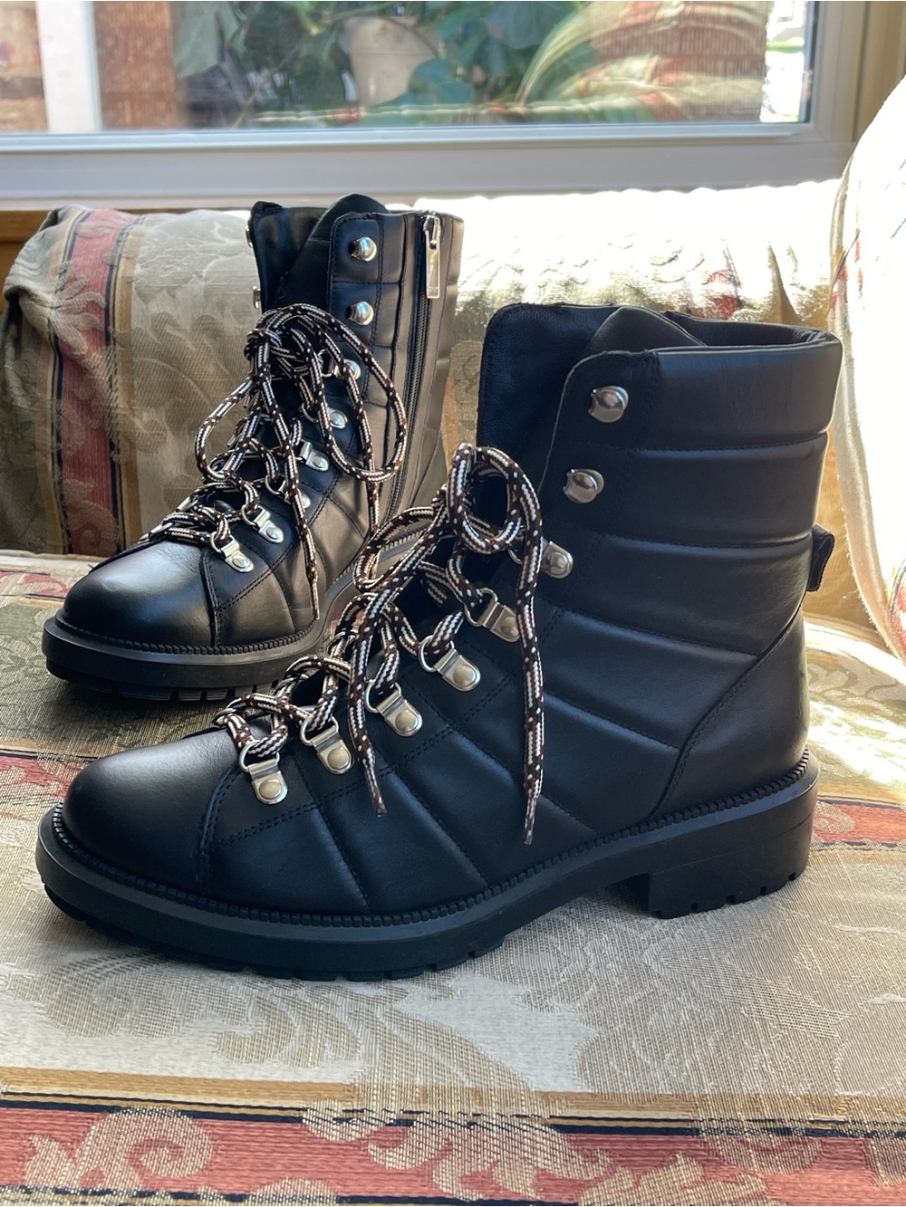 Aquatalia Leather Combat Boots. Size 7.5 Women